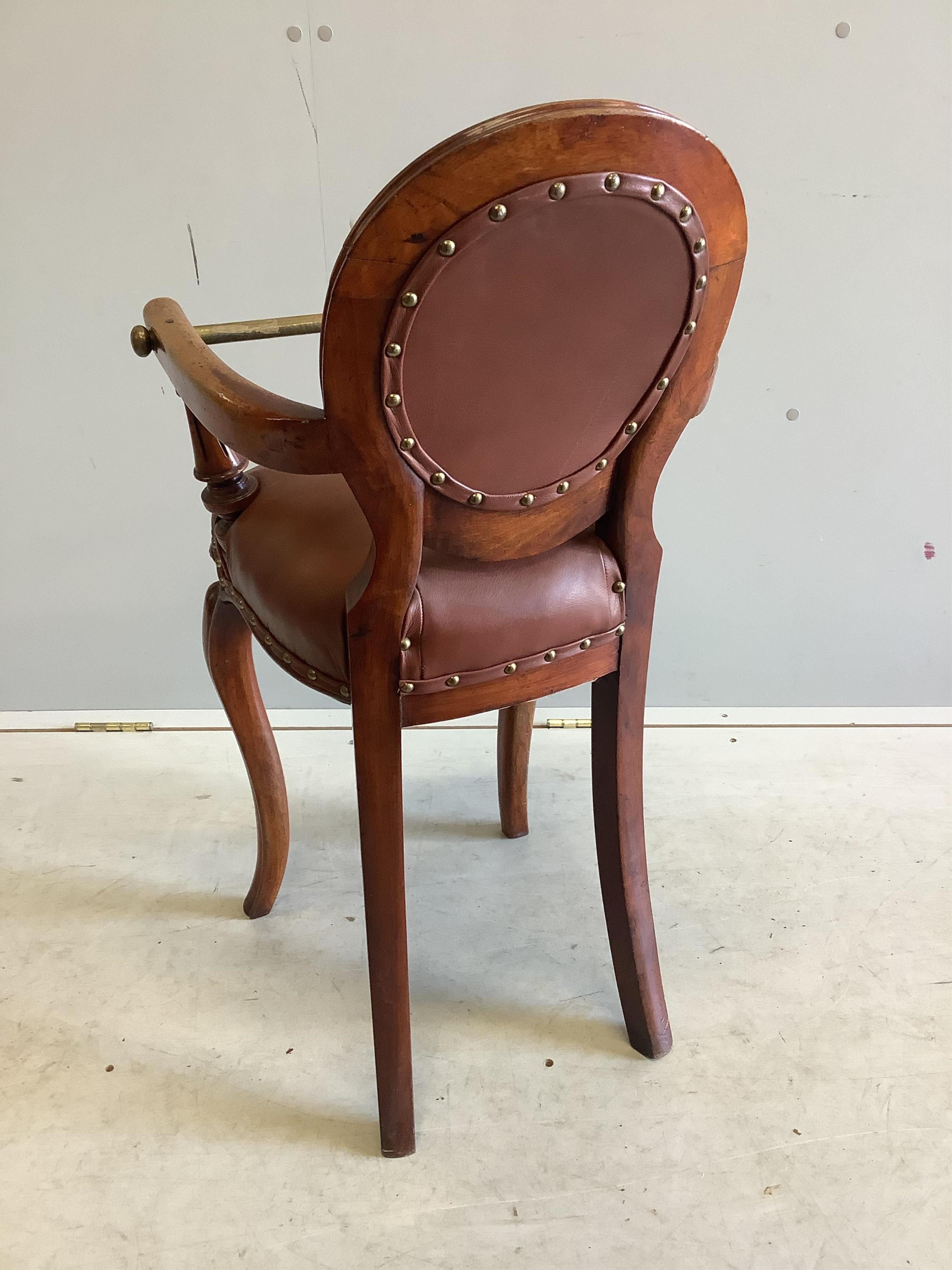 A 19th century French mahogany child's high chair, width 45cm, depth 40cm, height 86cm. Condition - good